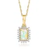 ROSS-SIMONS OPAL PENDANT NECKLACE WITH . DIAMONDS IN 14KT YELLOW GOLD