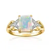 Ross-simons Opal Ring With Diamonds In 14kt Yellow Gold In White