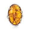 Ross-simons Orange Amber Ring In Sterling Silver In Orange