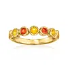Ross-simons Orange And Yellow Sapphire Ring With . Citrines In 18kt Gold Over Sterling In Orange