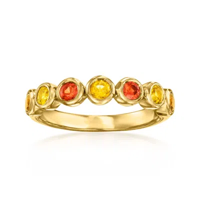 Ross-simons Orange And Yellow Sapphire Ring With . Citrines In 18kt Gold Over Sterling