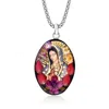 Ross-simons Our Lady Of Guadalupe Pendant Necklace With Dried Flowers In Sterling Silver