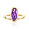 Ross-simons Oval Amethyst Ring In 14kt Yellow Gold