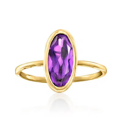 Ross-simons Oval Amethyst Ring In 14kt Yellow Gold