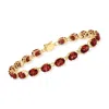 Ross-simons Oval Garnet Bracelet In 14kt Yellow Gold In Multi