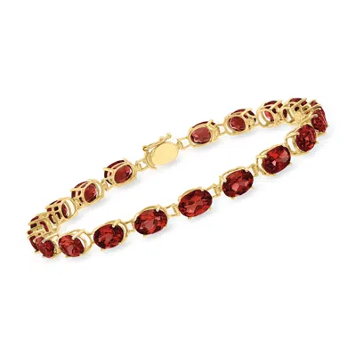 Ross-simons Oval Garnet Bracelet In 14kt Yellow Gold In Multi
