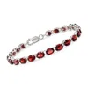 Ross-simons Oval Garnet Bracelet In Sterling Silver In Multi