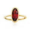 Ross-simons Oval Garnet Ring In 14kt Yellow Gold