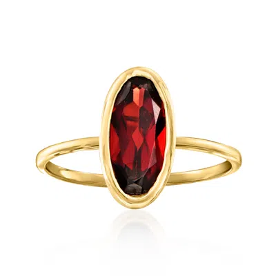 Ross-simons Oval Garnet Ring In 14kt Yellow Gold
