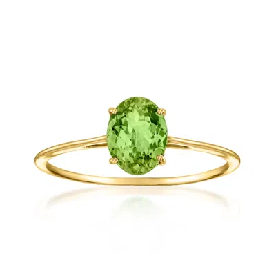 Ross-simons Oval Green Tourmaline Ring In 14kt Yellow Gold