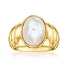 Ross-simons Oval Mother-of-pearl Ring In 18kt Gold Over Sterling