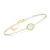 Ross-simons Oval Opal Roped Frame Bracelet In 14kt Yellow Gold In Multi