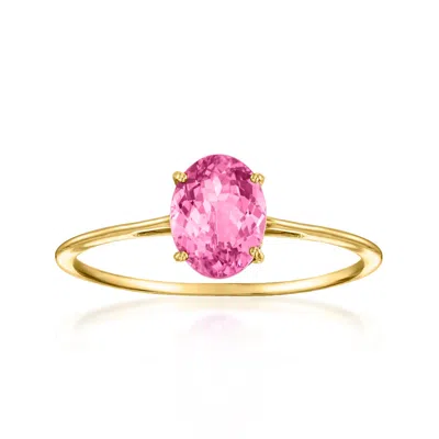 Ross-simons Oval Pink Tourmaline Ring In 14kt Yellow Gold