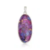 Ross-simons Oval Purple Turquoise Pendant In Sterling Silver In Pink