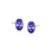 Ross-simons Oval Tanzanite Stud Earrings In 14kt Yellow Gold In Multi