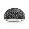 Ross-simons Pave Black Diamond Dome Ring In Sterling Silver In Black