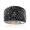 Ross-simons Pave Black Spinel Wide Ring In Sterling Silver In Black