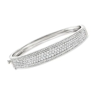 Ross-simons Pave Diamond Bangle Bracelet In Sterling Silver In Multi
