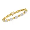 Ross-simons Pave Diamond Bracelet In 18kt Gold Over Sterling