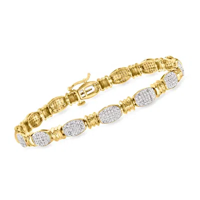 Ross-simons Pave Diamond Bracelet In 18kt Gold Over Sterling