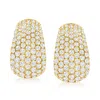 Ross-simons Pave Diamond Earrings In 14kt Yellow Gold In White
