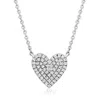 Ross-simons Pave Diamond Heart Necklace In Sterling Silver