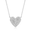 Ross-simons Pave Diamond Heart Necklace In Sterling Silver