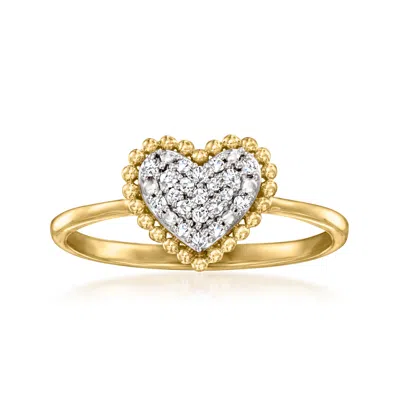 Ross-simons Pave Diamond Heart Ring In 18kt Gold Over Sterling In Silver