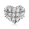 Ross-simons Pave Diamond Heart Ring In Sterling Silver In White
