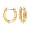 Ross-simons Pave Diamond Hoop Earrings In 18kt Gold Over Sterling In White