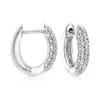 Ross-simons Diamond Huggie Hoop Earrings In Sterling Silver In White