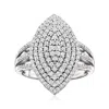 Ross-simons Pave Diamond Marquise-shaped Ring In Sterling Silver In Metallic