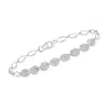 Ross-simons Pave Diamond Oval-link Bracelet In Sterling Silver In Multi
