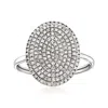 Ross-simons Pave Diamond Oval Ring In 14kt White Gold