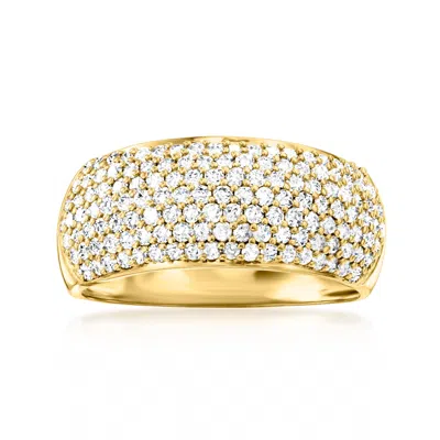 Ross-simons Pave Diamond Ring In 14kt Yellow Gold In White