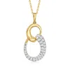 Ross-simons Pave Diamond Swirl Pendant Necklace In 18kt Yellow Gold In Multi