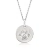 Ross-simons Paw-print Necklace With Diamond Accents In Sterling Silver In Metallic