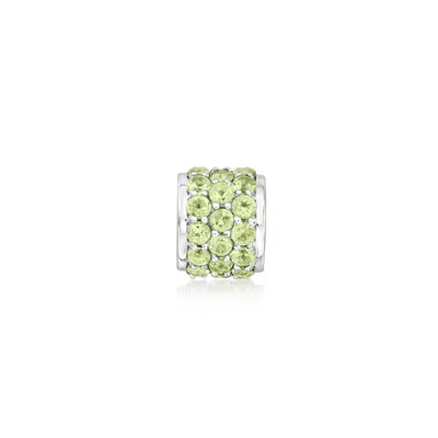 Ross-simons Peridot Barrel Pendant In Sterling Silver In Multi
