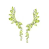 Ross-simons Peridot Drop Earrings In Sterling Silver In Green