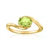 Ross-simons Peridot Ring In 14kt Yellow Gold In Green