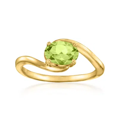 Ross-simons Peridot Ring In 14kt Yellow Gold In Green