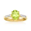 Ross-simons Peridot Ring With . Lab-grown Diamonds In 18kt Gold Over Sterling In Green