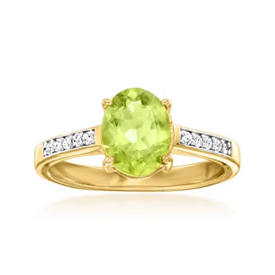 Ross-simons Peridot Ring With . Lab-grown Diamonds In 18kt Gold Over Sterling In Green