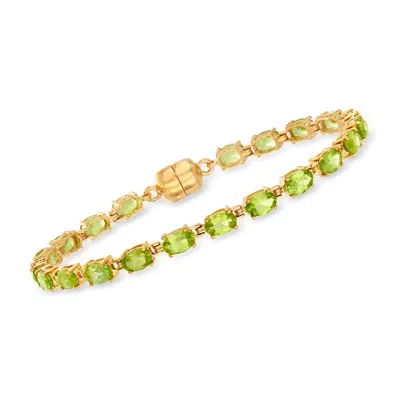 Ross-simons Peridot Tennis Bracelet In 18kt Gold Over Sterling With Magnetic Clasp In Multi