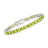 Ross-simons Peridot Tennis Bracelet In Sterling Silver In Multi