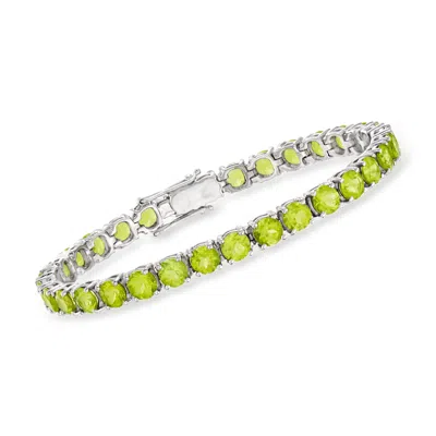 Ross-simons Peridot Tennis Bracelet In Sterling Silver In Multi