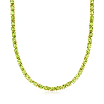 Ross-simons Peridot Tennis Necklace In 18kt Gold In Sterling In Multi
