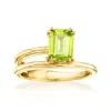 Ross-simons Peridot Wrap Ring In 18kt Gold Over Sterling In Green