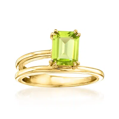 Ross-simons Peridot Wrap Ring In 18kt Gold Over Sterling In Green