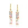 Ross-simons Pink And White Opal Drop Earrings With . White Topaz In 18kt Gold Over Sterling In White